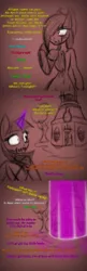 Size: 577x1785 | Tagged: safe, artist:lil miss jay, derpibooru import, applejack, twilight sparkle, anthro, unguligrade anthro, ask lil miss rarity, aj the huntress, amputee, carousel boutique, magic, prosthetic leg, prosthetic limb, prosthetics, scar, tarot sparkle