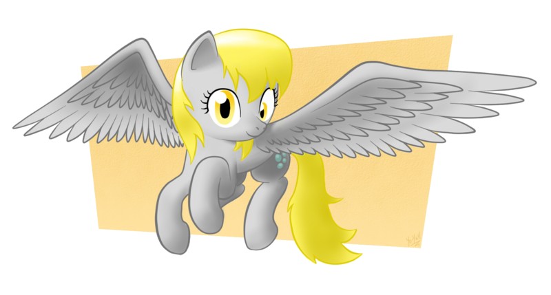 Size: 1400x750 | Tagged: safe, artist:yo-yall, derpibooru import, derpy hooves, pegasus, pony, female, mare, solo, spread wings