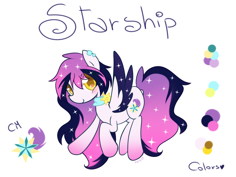 Size: 2269x1701 | Tagged: safe, artist:kero-paw, derpibooru import, oc, oc:starship, unofficial characters only, pegasus, pony, galaxy, solo