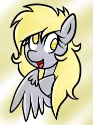 Size: 479x647 | Tagged: safe, artist:devilenvy, derpibooru import, derpy hooves, pegasus, pony, female, mare, smiling, solo