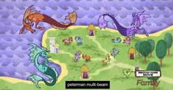 Size: 1600x829 | Tagged: safe, derpibooru import, screencap, adagio dazzle, aria blaze, sonata dusk, hippocampus, merpony, siren, equestria girls, rainbow rocks, discovery family, meme, storybook, true form, youtube caption