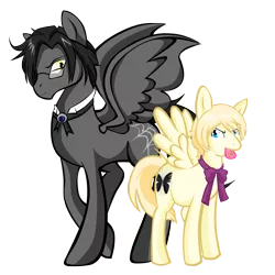 Size: 2000x2000 | Tagged: safe, artist:skittledeedoo, derpibooru import, oc, ponified, alicorn, pegasus, pony, alicorn oc, alois trancy, black butler, bow, bowtie, claude faustus, cutie mark, glasses, kuroshitsuji, simple background, tongue out, transparent background