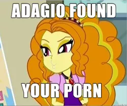 Size: 610x508 | Tagged: suggestive, artist:fred2266, derpibooru import, adagio dazzle, equestria girls, rainbow rocks, 1000 years in photoshop, found your porn, image macro, meme