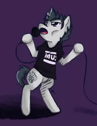 Size: 460x600 | Tagged: safe, artist:destroymuse, derpibooru import, ponified, pony, band, bipedal, microphone, muse, singing, solo