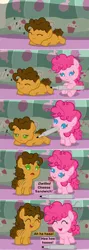 Size: 1120x3150 | Tagged: safe, artist:beavernator, derpibooru import, cheese sandwich, pinkie pie, pony, baby, baby pie, baby pony, beavernator is trying to murder us, c:, colt, comic, cute, diacheeses, eyes closed, female, filly, foal, frown, laughing, male, marker, mouth hold, open mouth, prone, sleeping, smiling, snoring, zzz