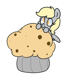 Size: 448x480 | Tagged: safe, artist:pegacornss, derpibooru import, derpy hooves, pegasus, pony, animated, female, giant muffin, mare, muffin, simple background, solo, that pony sure does love muffins