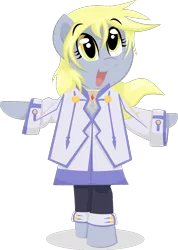 Size: 778x1090 | Tagged: safe, artist:ostichristian, derpibooru import, derpy hooves, pony, semi-anthro, bipedal, colette brunel, crossover, tales of series, tales of symphonia