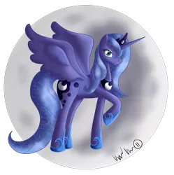 Size: 1788x1796 | Tagged: artist:itsuko103, derpibooru import, princess luna, raised hoof, s1 luna, safe, solo