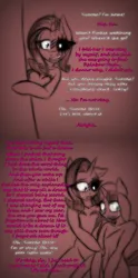 Size: 580x1170 | Tagged: semi-grimdark, artist:lil miss jay, derpibooru import, rarity, sweetie belle, anthro, unguligrade anthro, ask lil miss rarity, lil-miss rarity, comic, crying, scar, slasher belle, tumblr