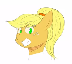 Size: 1000x892 | Tagged: safe, artist:honebuto, derpibooru import, applejack, portrait, simple background, solo