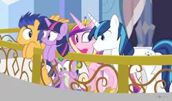 Size: 1080x640 | Tagged: safe, artist:dm29, derpibooru import, flash sentry, princess cadance, shining armor, spike, twilight sparkle, twilight sparkle (alicorn), alicorn, pony, crystal castle, crystal empire, episodes from the crystal empire, female, flashlight, male, mare, shipping, straight, tumblr