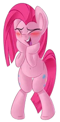 Size: 786x1579 | Tagged: safe, artist:january3rd, derpibooru import, pinkie pie, pony, belly button, bipedal, cute, cuteamena, pinkamena diane pie, simple background, solo, squee, transparent background
