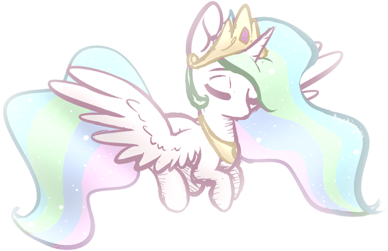 Size: 900x583 | Tagged: artist:catitty, derpibooru import, eyes closed, princess celestia, safe, solo