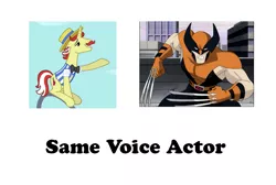 Size: 865x582 | Tagged: derpibooru import, english, exploitable meme, flam, logan, meme, safe, same voice actor, scott mcneil, wolverine, x-men, x-men evolution