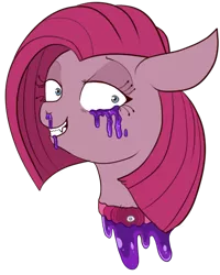 Size: 482x603 | Tagged: artist:lulubell, blood, candy gore, crying, decapitated, derpibooru import, gore, nosebleed, pinkamena diane pie, pinkie pie, semi-grimdark, severed head, simple background, solo, tears of blood, transparent background