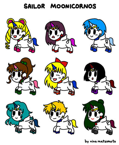 Size: 513x626 | Tagged: safe, artist:spacecoyote, derpibooru import, alicorn, pony, barely pony related, sailor mars, sailor mercury, sailor moon, sailor neptune, sailor pluto, sailor ponies, sailor saturn, sailor scout, sailor senshi, sailor uranus, sailor venus, unicorno