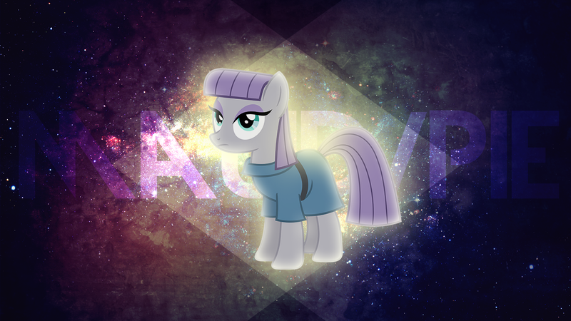 Size: 1366x768 | Tagged: artist:madblackie, artist:porygon2z, derpibooru import, edit, glow, maud pie, safe, space, vector, wallpaper, wallpaper edit