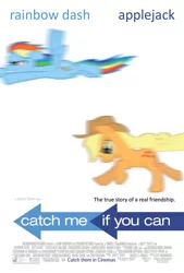 Size: 734x1087 | Tagged: applejack, artist:normanb88, catch me if you can, derpibooru import, movie poster, parody, poster, rainbow dash, safe