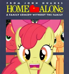 Size: 1280x1368 | Tagged: safe, artist:1dkv, derpibooru import, apple bloom, applejack, big macintosh, earth pony, pony, home alone, male, movie poster, parody, stallion