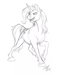 Size: 635x787 | Tagged: safe, artist:carnivorouscaribou, derpibooru import, trixie, pony, unicorn, female, mare, monochrome, sketch, solo, traditional art