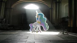 Size: 1920x1080 | Tagged: artist:mr-kennedy92, artist:theshadowstone, beautiful, church, derpibooru import, glow, irl, lighting, painting, photo, ponies in real life, princess celestia, safe, solo, vector