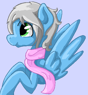 Size: 341x367 | Tagged: artist:starshinefox, clothes, derpibooru import, oc, oc:silent shield, portrait, safe, scarf, solo, spread wings, unofficial characters only