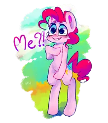 Size: 700x800 | Tagged: safe, artist:dannie, derpibooru import, pinkie pie, pony, bipedal, pixiv, solo