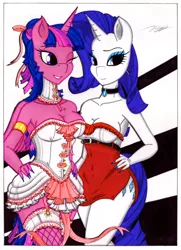 Size: 1839x2545 | Tagged: anthro, artist:thegodoflazers, breasts, busty rarity, busty twilight sparkle, cleavage, derpibooru import, female, nail polish, nurse outfit, rarity, suggestive, twilight sparkle, twilight sparkle (alicorn)