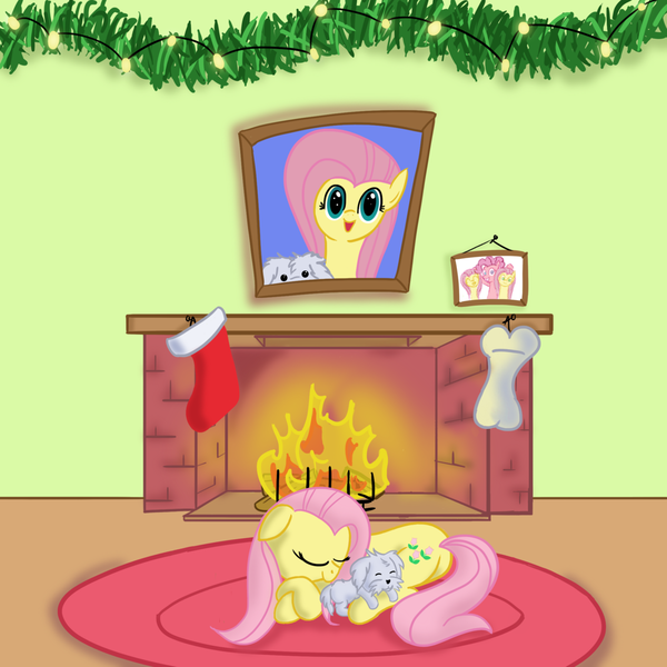 Size: 1280x1280 | Tagged: artist:squiby-327, ask, ask posey, derpibooru import, dog, fire, fireplace, fluttershy, g1, pinkie pie, posey, safe, sleeping, tumblr
