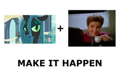 Size: 1337x796 | Tagged: derpibooru import, exploitable meme, kathryn janeway, make it happen, meme, queen chrysalis, safe, sfdebris, star trek, star trek: voyager