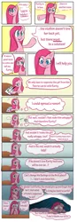 Size: 2480x7087 | Tagged: safe, artist:drhikari, derpibooru import, pinkie pie, rarity, earth pony, pony, comic:dealing with depression, blanket, comic, female, mare, paper, pencil, pinkamena diane pie, solo, this will end in tears and/or laughter
