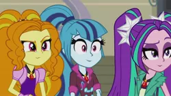 Size: 1725x971 | Tagged: safe, derpibooru import, edit, edited screencap, screencap, adagio dazzle, aria blaze, sonata dusk, equestria girls, rainbow rocks, inverted mouth, the dazzlings