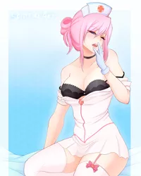 Size: 2400x3000 | Tagged: abstract background, artist:spittfireart, bare shoulders, beautiful, big breasts, black underwear, blushing, border, bra, breasts, busty nurse redheart, choker, cleavage, clothes, derpibooru import, dress, eyelashes, female, frilly underwear, garter, gloves, hair bun, hand over mouth, helloooooo nurse, high res, human, humanized, lace effects, looking at you, minidress, nurse, nurse outfit, nurse redheart, off shoulder, one eye closed, open clothes, open mouth, open shirt, ribbon, sexy, sitting, skirt, socks, solo, solo female, stockings, stupid sexy nurse redheart, suggestive, thick, thigh highs, thighs, thunder thighs, unbuttoned, underwear, uniform, upskirt denied, yawn, zettai ryouiki
