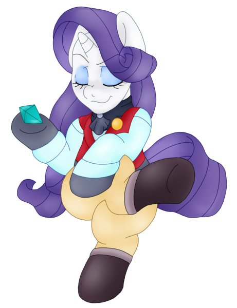 Size: 1307x1702 | Tagged: artist:blackbewhite2k7, commission, crossed legs, derpibooru import, jewel, miner, rarity, safe, simple background, sitting, transparent background, vector, western