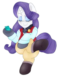 Size: 1307x1702 | Tagged: artist:blackbewhite2k7, commission, crossed legs, derpibooru import, jewel, miner, rarity, safe, simple background, sitting, transparent background, vector, western