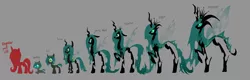 Size: 1280x412 | Tagged: age progression, age regression, aging, alien, artist:jokerpony, ask teen chrysalis, changeling, chart, derpibooru import, elder, filly, foal, kid, line-up, older, queen chrysalis, safe, size chart, teenager