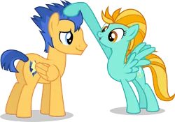 Size: 877x613 | Tagged: safe, artist:punzil504, derpibooru import, flash sentry, lightning dust, pegasus, pony, :o, backwards cutie mark, brother and sister, duo, female, flashdust, happy, headcanon, male, noogie, shipping, siblings, simple background, straight, transparent background, vector