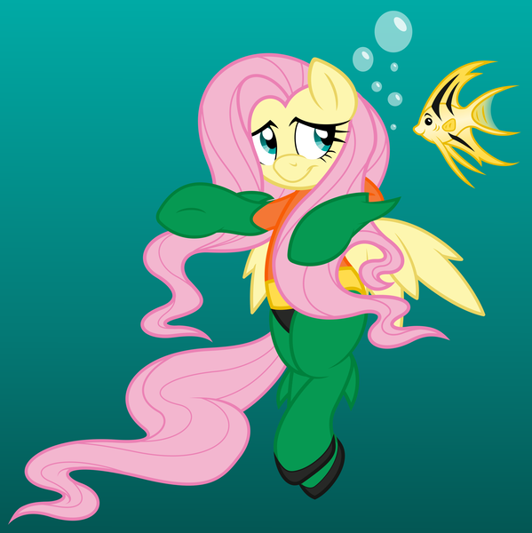 Size: 6771x6780 | Tagged: absurd resolution, angelfish, aquaman, artist:dfectivedvice, artist:vladimirmacholzraum, colored, crossover, dc comics, derpibooru import, fish, fluttershy, parody, safe, underwater, vector