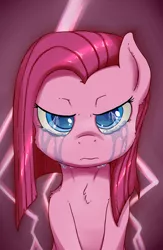 Size: 1266x1941 | Tagged: artist:fearingfun, crying, pinkamena diane pie, pinkie pie, portrait, sad, safe, solo