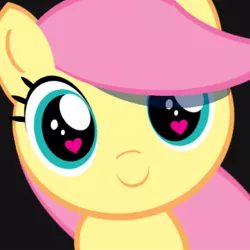 Size: 320x320 | Tagged: artist needed, safe, derpibooru import, fluttershy, black background, cute, filly, heart eyes, hnnng, shyabetes, simple background, wingding eyes