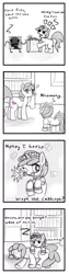 Size: 322x1280 | Tagged: artist:haute-claire, ask, ask ruby pinch, berry punch, berryshine, clothes, comic, derpibooru import, duster, female, filly, implied death, maid, ruby pinch, safe, tumblr