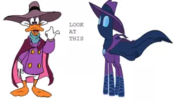 Size: 900x531 | Tagged: copycat, darkwing duck, derpibooru import, mare do well, safe, text