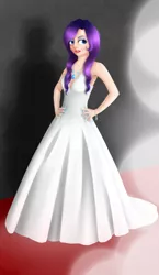 Size: 800x1378 | Tagged: artist:avialexis25, clothes, derpibooru import, dress, human, humanized, nail polish, rarity, safe, solo