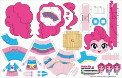 Size: 4127x2627 | Tagged: safe, artist:eljoeydesigns, derpibooru import, pinkie pie, equestria girls, alternate costumes, belly button, bikini, blushing, clothes, dress, midriff, papercraft, skirt, swimsuit