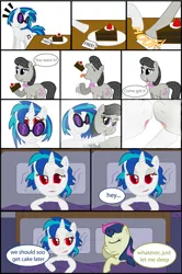 Size: 600x901 | Tagged: artist:gimpcowking, bait and switch, bon bon, cake, comic, derpibooru import, female, lesbian, octavia melody, safe, shipping, sweetie drops, vinyl scratch