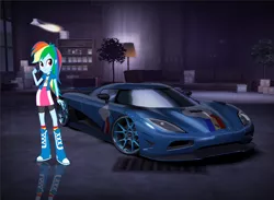 Size: 2000x1464 | Tagged: safe, derpibooru import, equestria girls, car, koenigsegg, koenigsegg agera r, need for speed, need for speed carbon