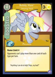 Size: 372x520 | Tagged: safe, derpibooru import, derpy hooves, pegasus, pony, card, ccg, enterplay, female, mare, mlp trading card game, solo, that one nameless background pony we all know and love