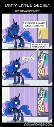 Size: 850x2000 | Tagged: artist:drawponies, blushing, comic, derpibooru import, i kissed a girl, katy perry, princess celestia, princess luna, safe, song reference