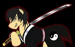 Size: 1200x750 | Tagged: artist:combatkaiser, demon eyes kyo, derpibooru import, katana, mibu kyoshiro, ponified, safe, samurai deeper kyo, solo, sword, weapon