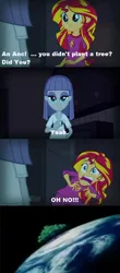 Size: 596x1357 | Tagged: safe, derpibooru import, maud pie, sunset shimmer, equestria girls, rainbow rocks, dog island, dragon ball z, dragon ball z: the tree of might, exploitable meme, game grumps, meme, sunset screamer, text